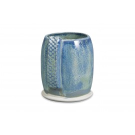 SW-108 Green Tea Over SW-105 Frost Blue Stoneware Combination